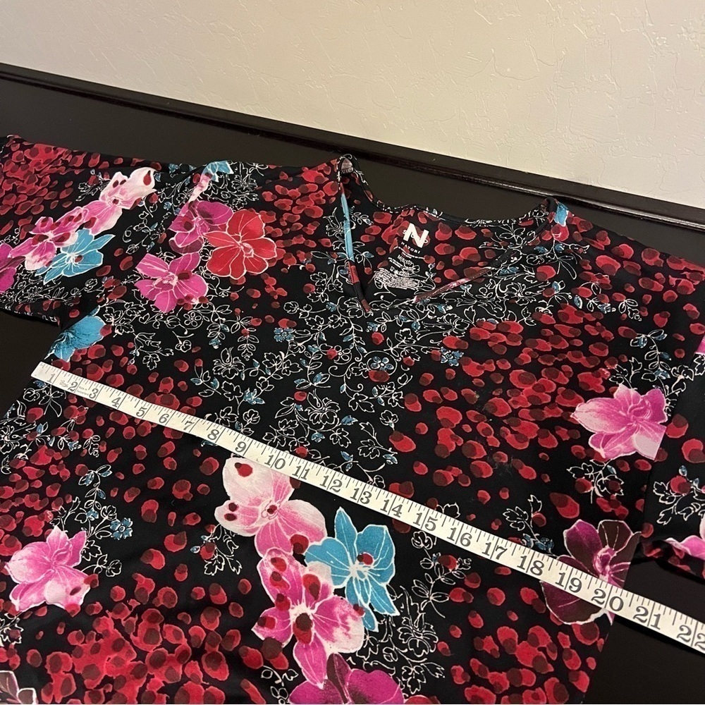 Natori Mizuki midi kaftan dress, floral print, kimono sleeves, Vneckline, size M - Picture 5 of 7